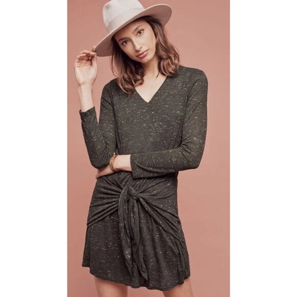 Anthropologie Dolan Left Coast Women's Tied Tee Dress Knotted Grey/Green Sz S - Picture 6 of 7